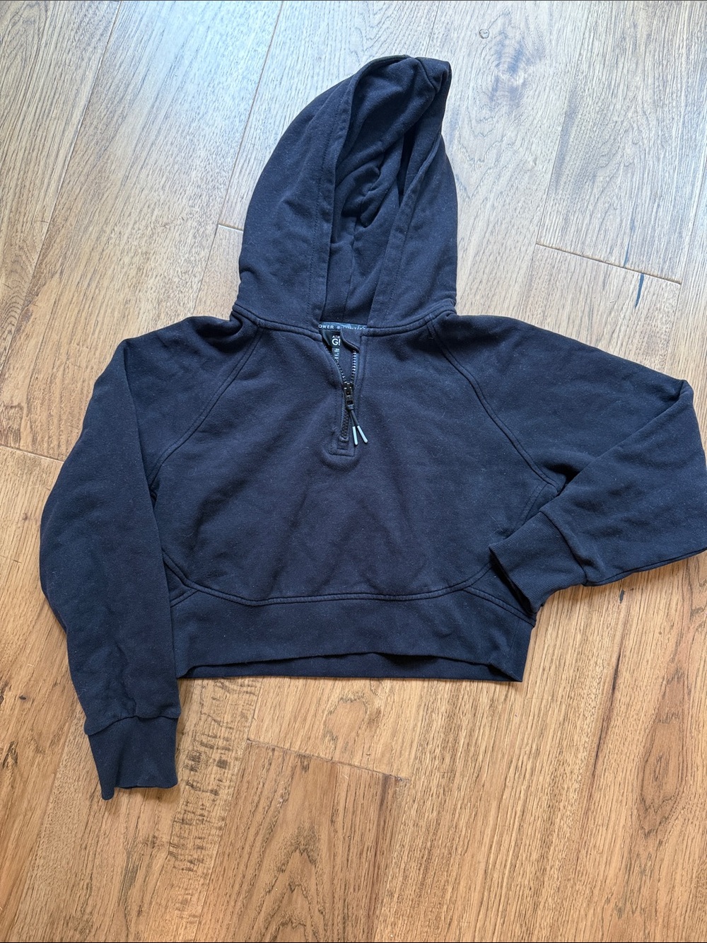 Cropped Black Hooded Pullover Sweater Athleta